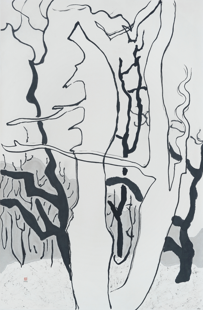장병언, structure landscape 080, ink_on_paper, painting, 2026